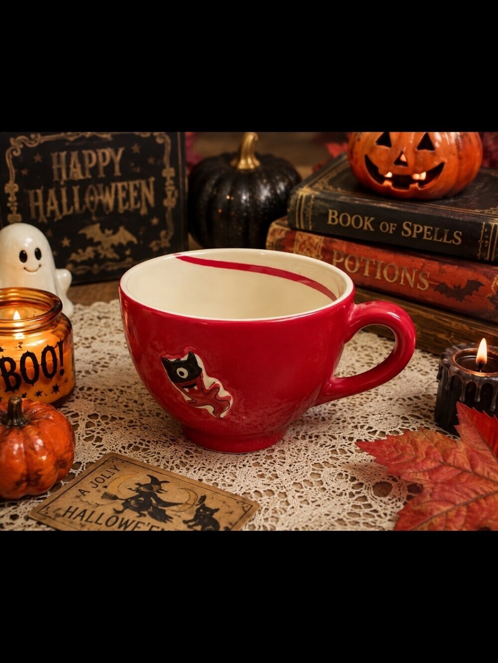 Starbucks 2006 Halloween Mug Vintage Red Ghost Collectible